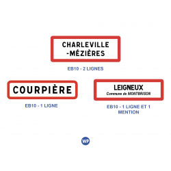 Panneau  EB10 : 1 ligne - Localisation d'entrée agglomération I WP Signalisation