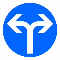 Panneau d'obligation directions à droite ou à gauche B21E