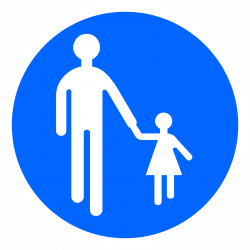 Panneau d'obligation chemin obligatoire pour piétons et réservée aux piétons B22B