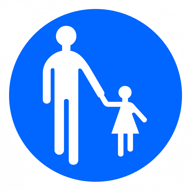 Panneau d'obligation chemin obligatoire pour piétons et réservée aux piétons B22B