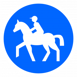 Panneau d'obligation chemin obligatoire pour cavaliers et réservée aux cavaliers B22C