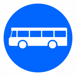 Panneau d'obligation voie réservée véhicules services réguliers transport en commun B27a